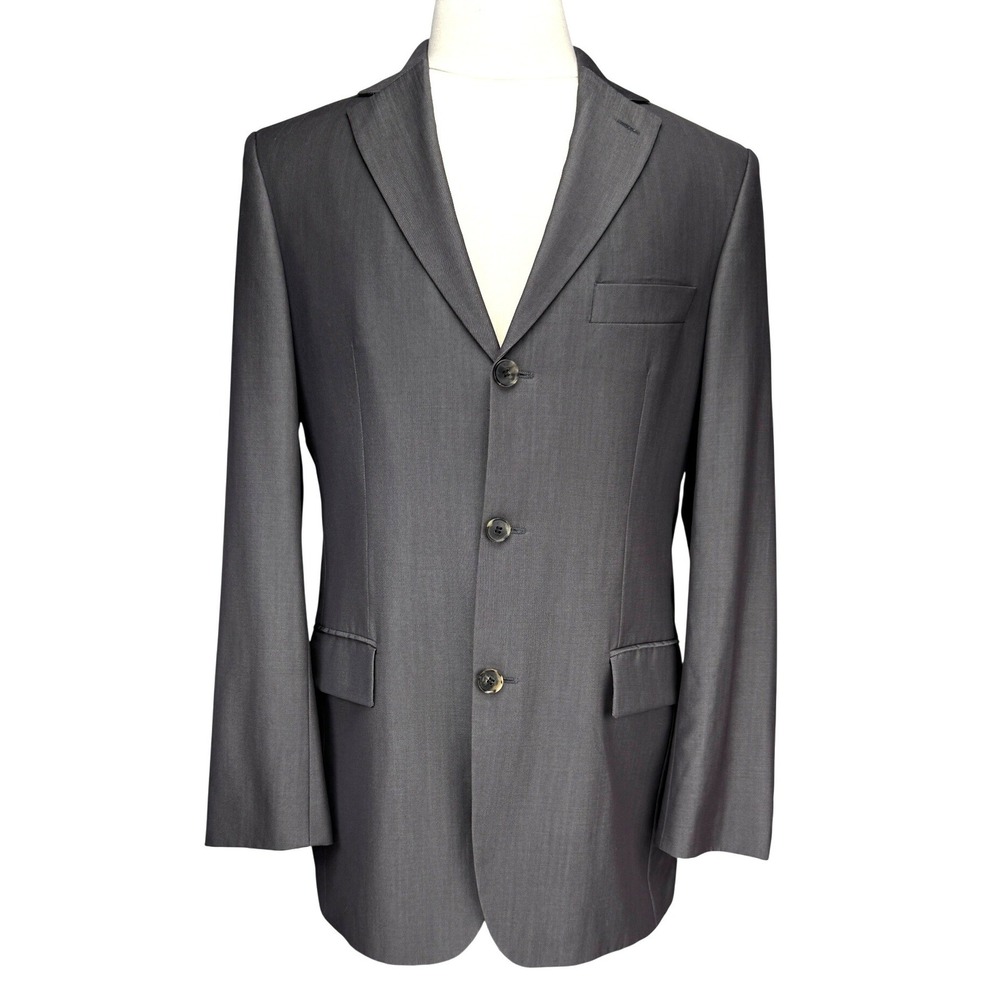BOSS Hugo Boss Super 100 Scorsese‎ Movie Virgin Wool Charcoal Grey Blazer EU 48